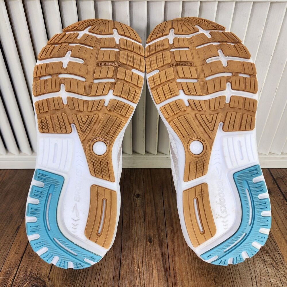Brooks Ghost 16 Running Shoes Womens Sz 11 B Coconut Blue Sneakers 1204071B181 - Picture 7 of 9